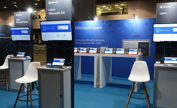 A demo area that allows guests to experience the latest learning platform of Microsoft
