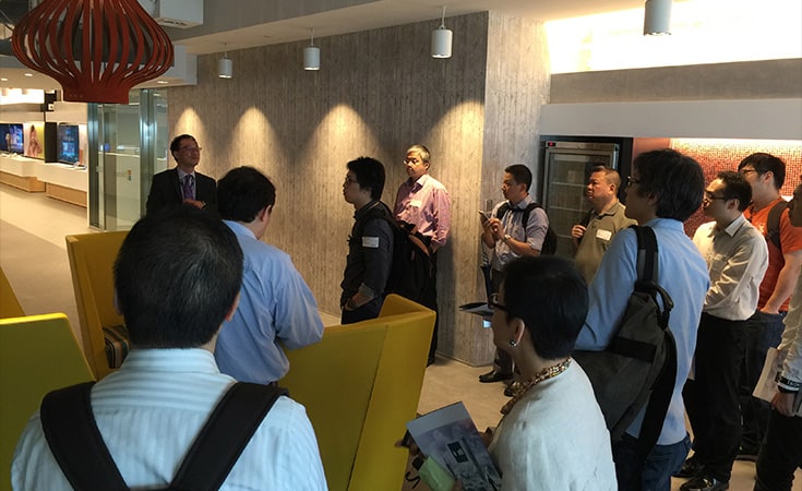 Microsoft’s professionals providing guided tour of their newly renovated office