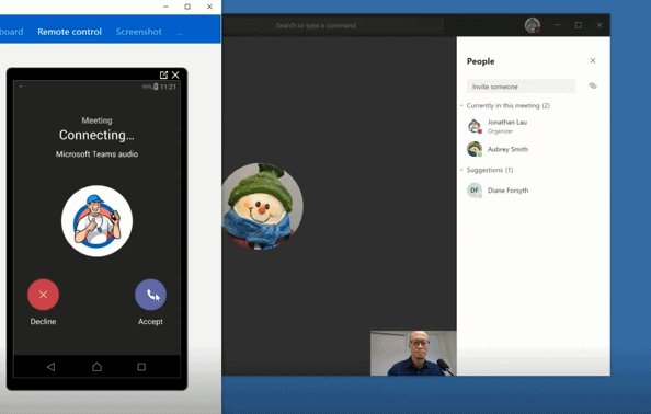 Microsoft Teams is compatible with mobile phone.