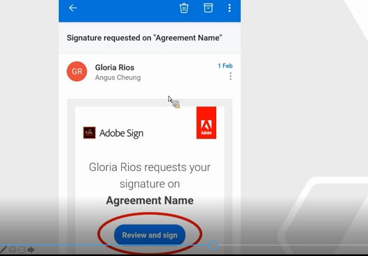 User can submit a request for “review and sign” action for document online